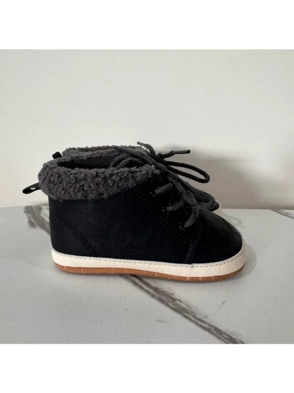 Old Navy Black First Walker Lace Up Ankle Boots